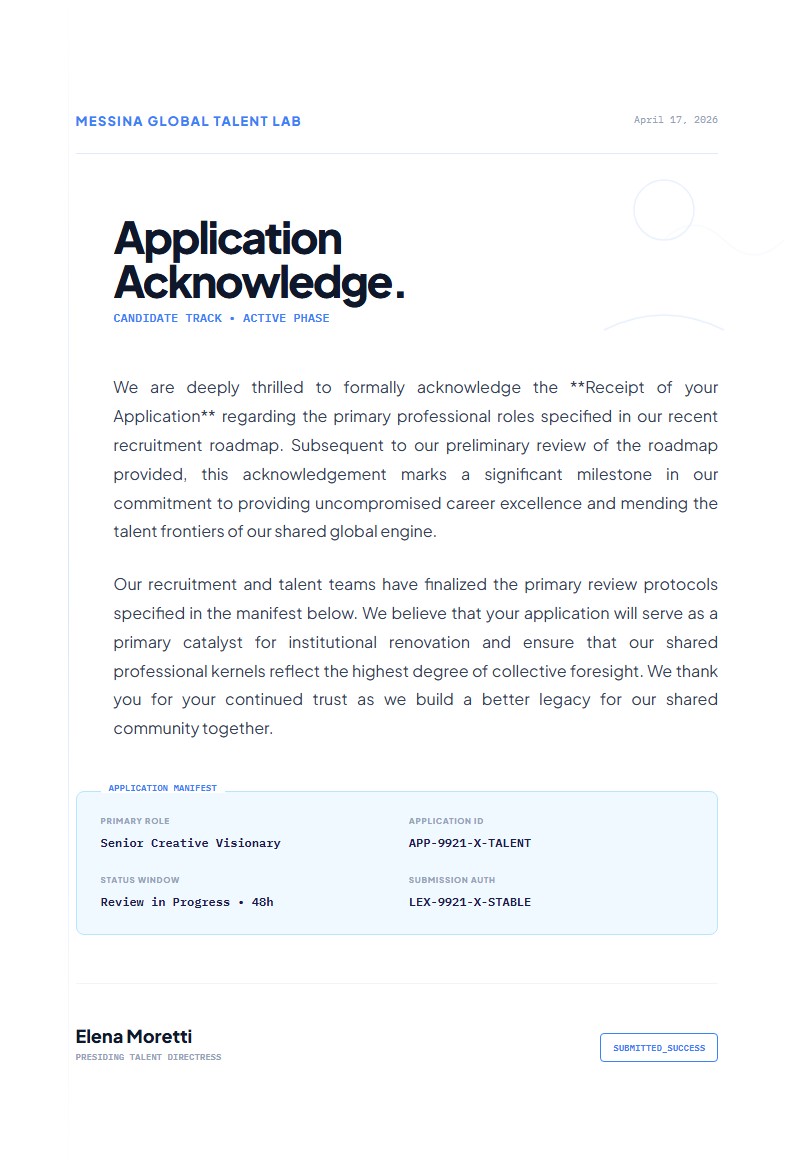 Acknowledgement of Job Application Receipt - Acknowledge Letter