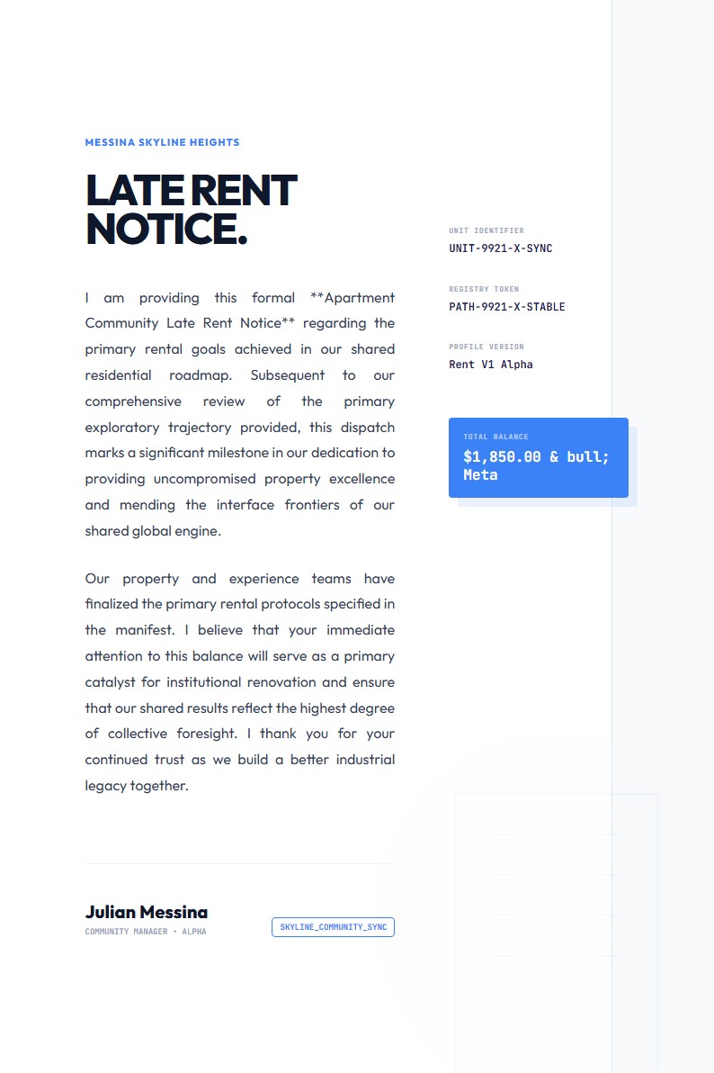 Apartment Community Late Notice - Late Rent Notice