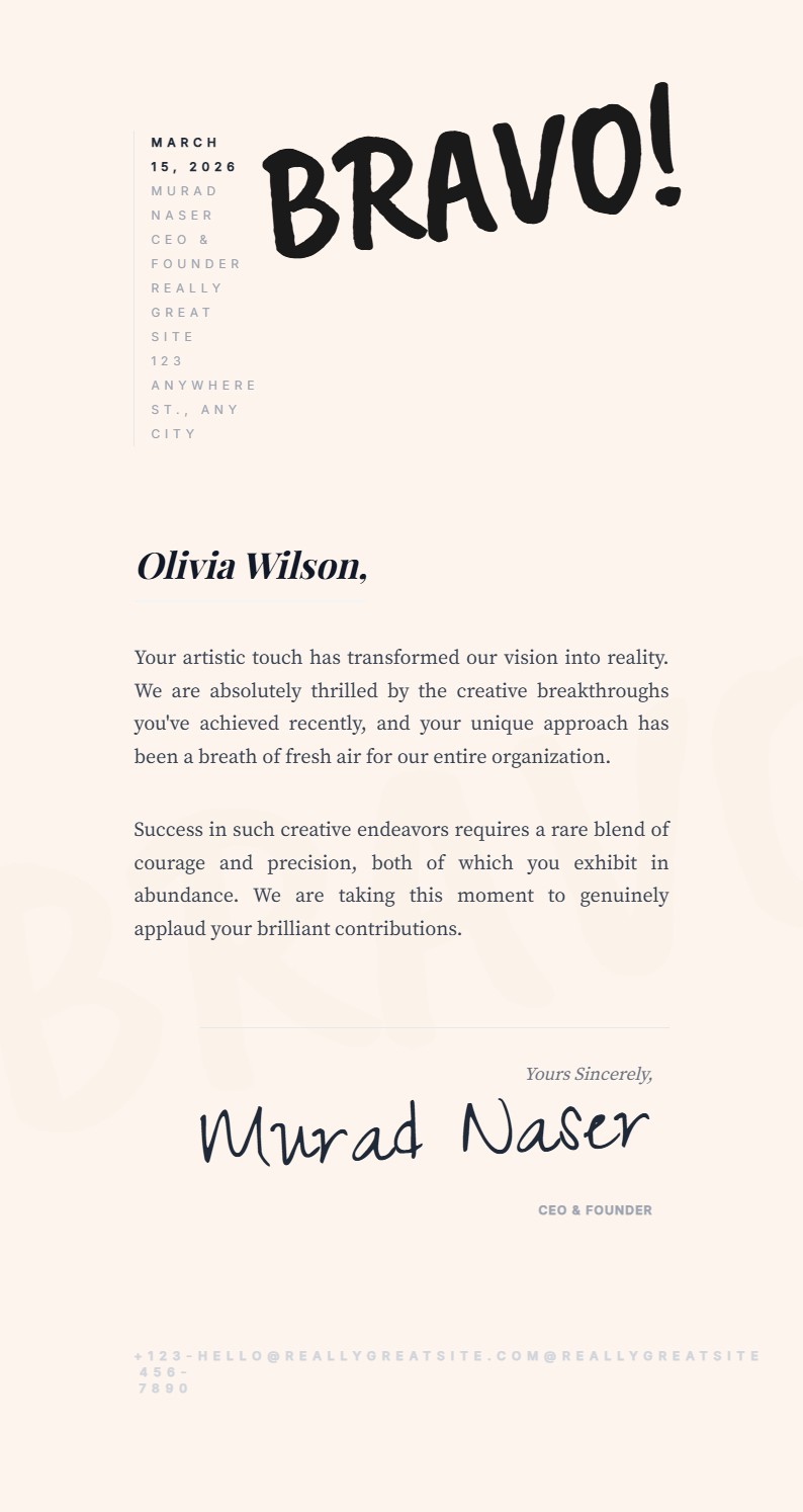 Selamat Atas Kesuksesan Karyamu - Surat Ucapan Selamat