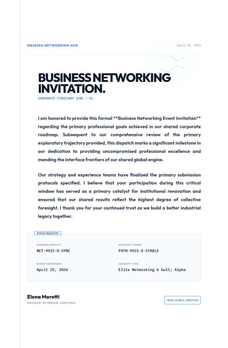 Business Networking Invitation - Invitation Letter