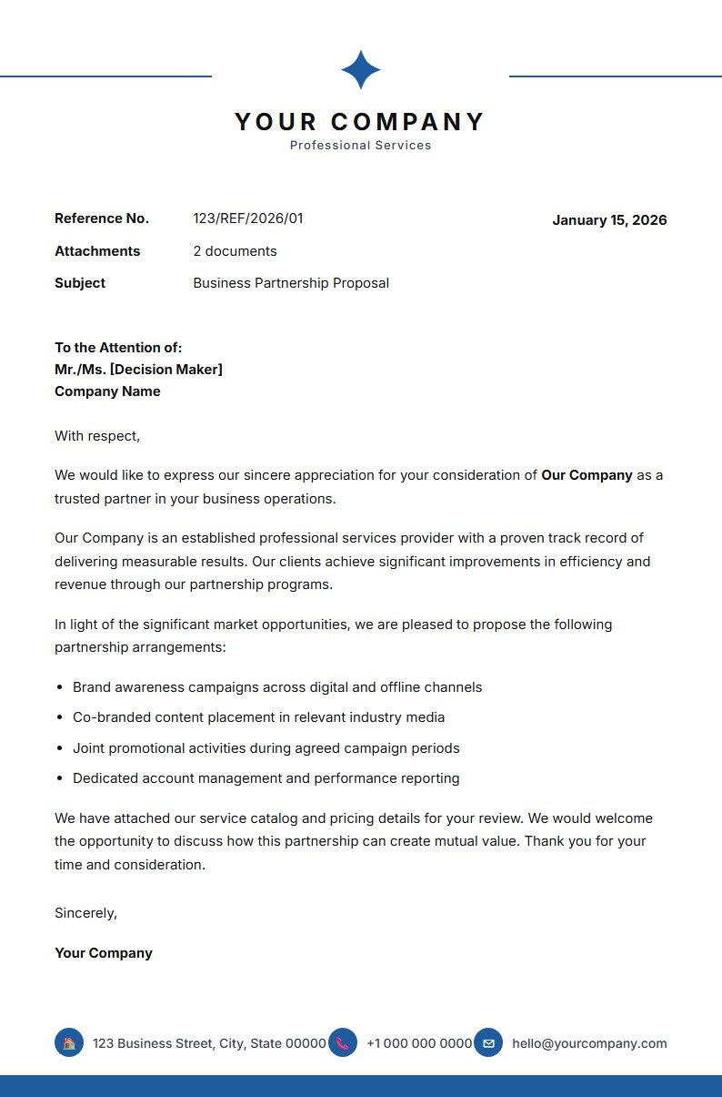 Business Partnership Announcement - Announcement Letter Template
