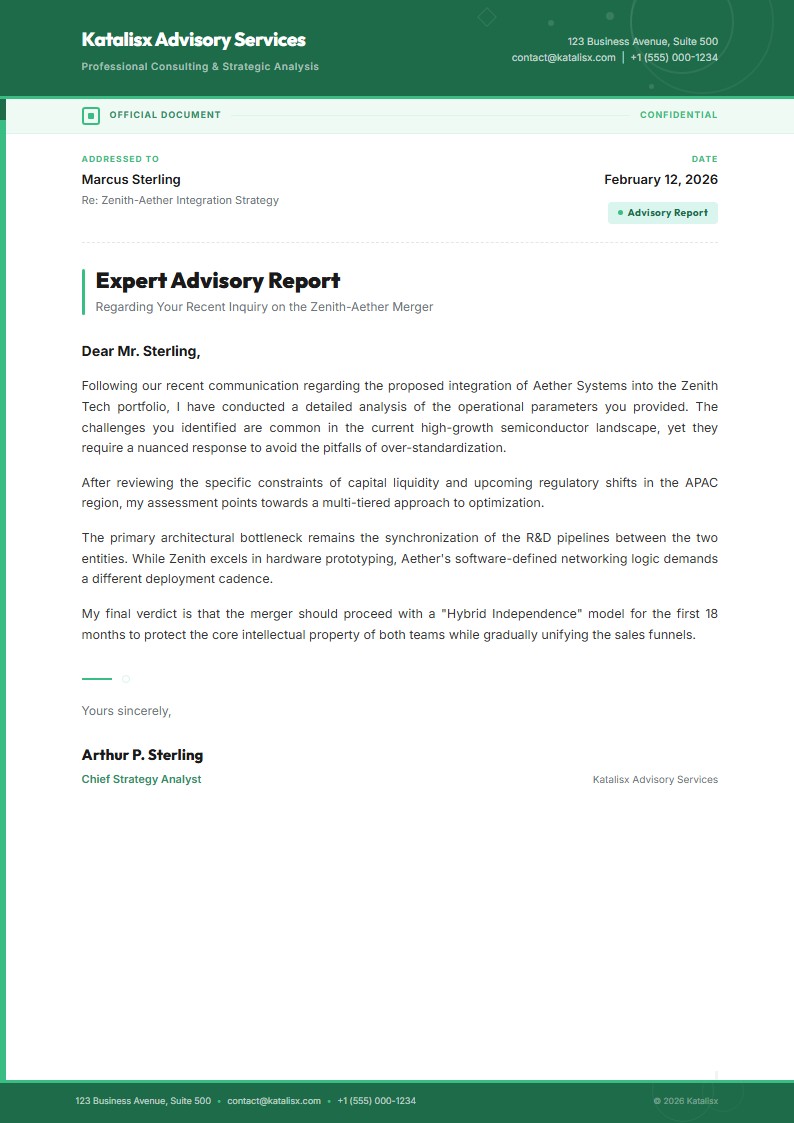 Client Inquiry Advisory Response - Advice Letter