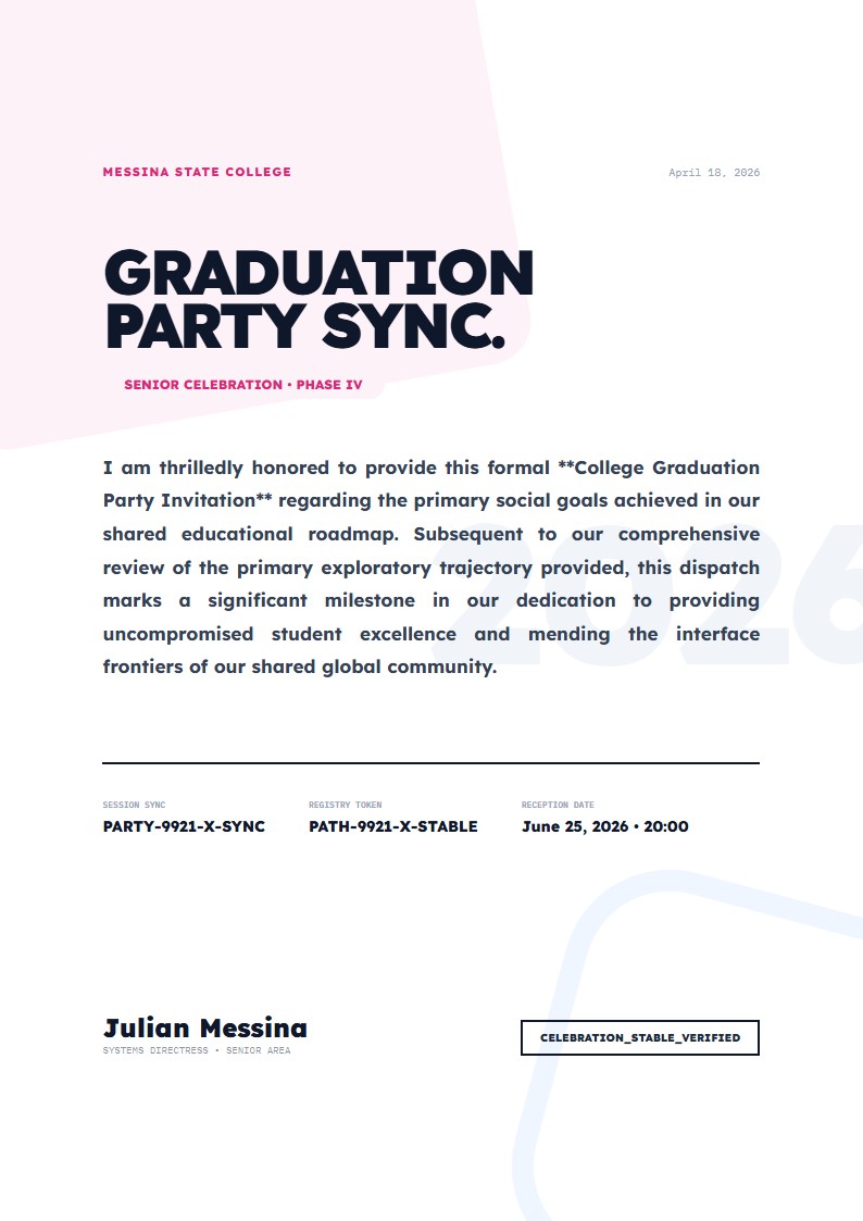 College Graduation Party Invitation - Invitation Letter