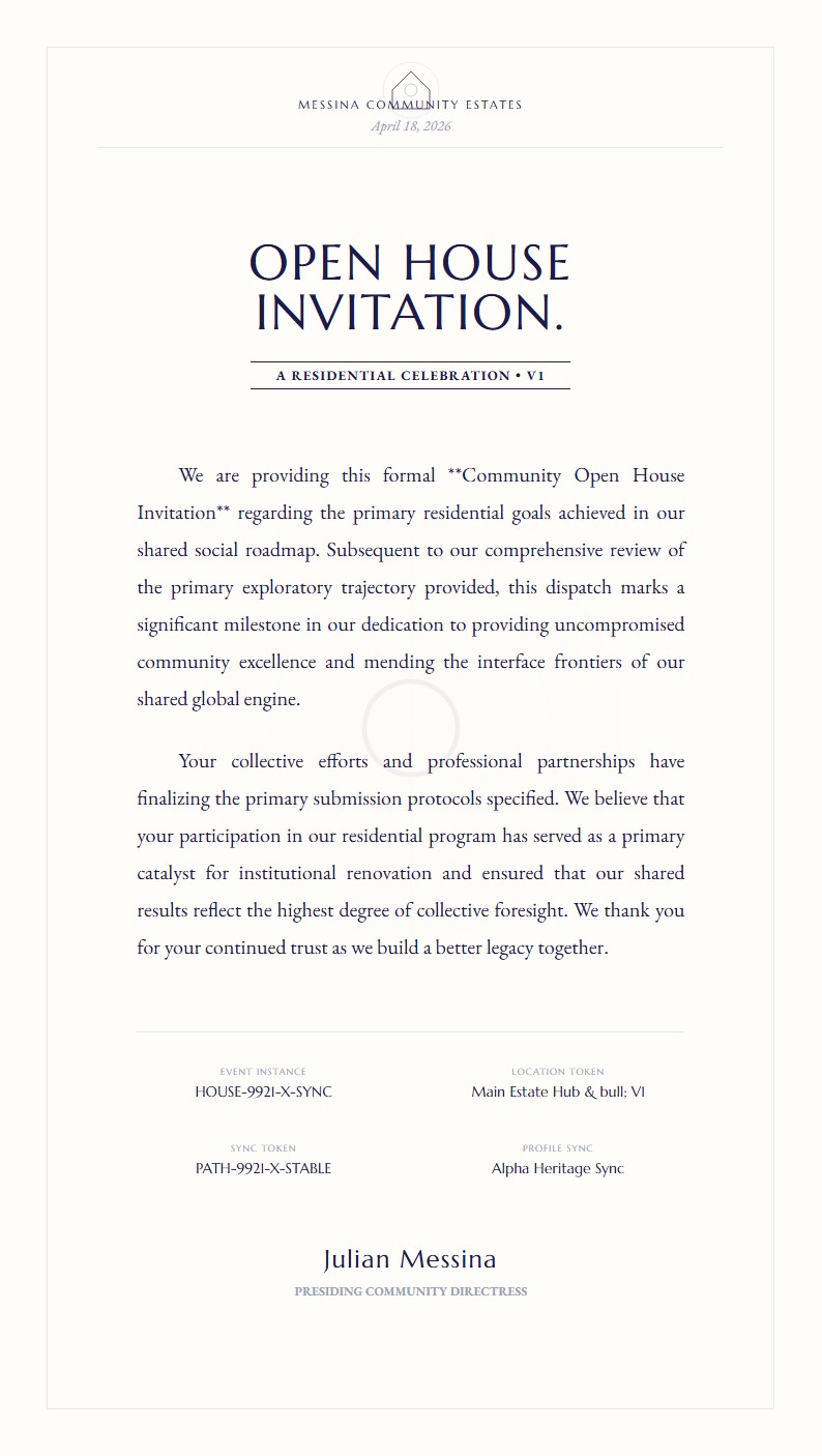 Community Open House Invitation - Invitation Letter