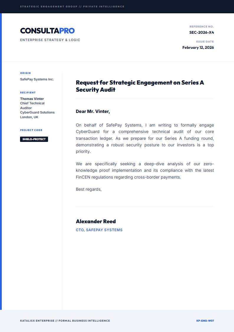 Consulting Engagement Request - Advice Letter Template