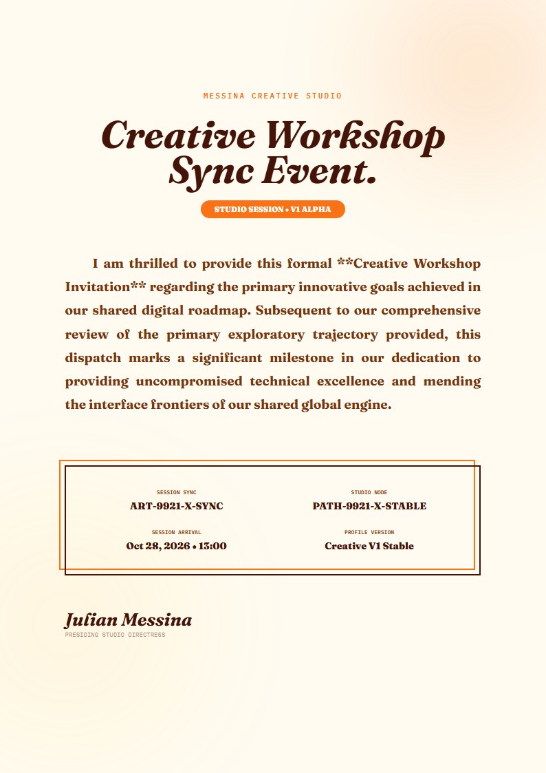 Creative Workshop Invitation - Invitation Letter