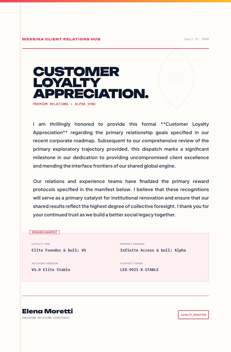 Customer Loyalty Appreciation - Appreciation Letter