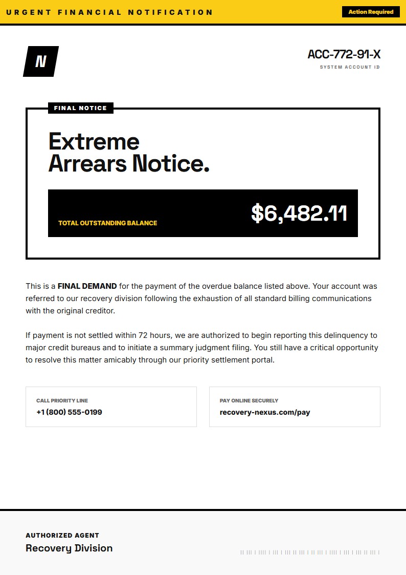 Debt Collection Final Demand - Demand Letter