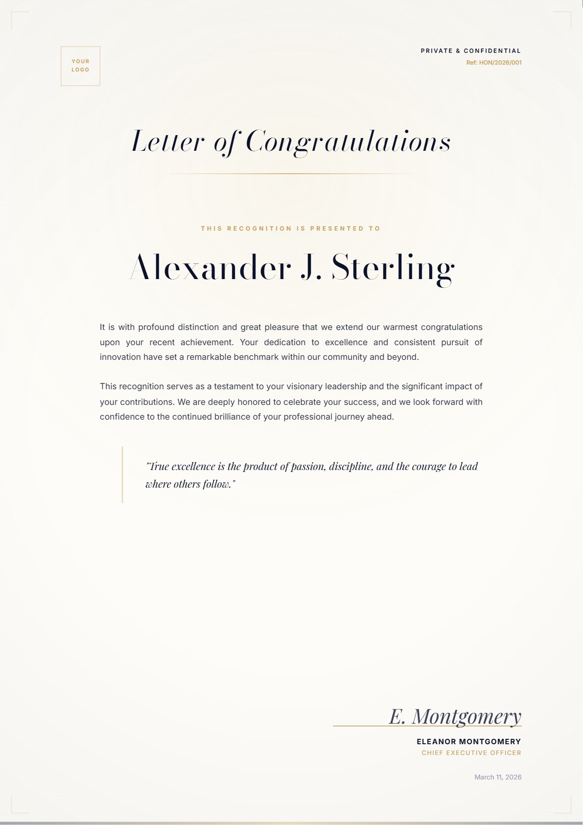 Distinguished Honours Proclamation