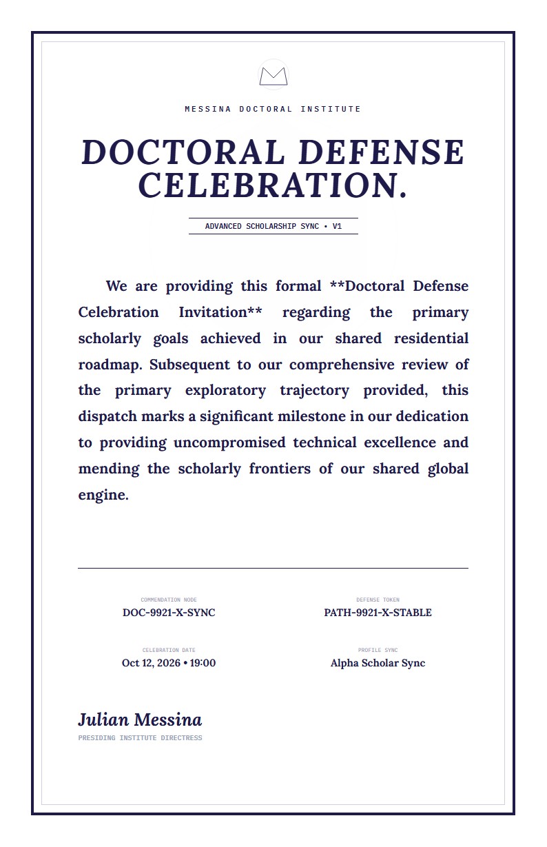 Doctoral Defense Celebration - Invitation Letter