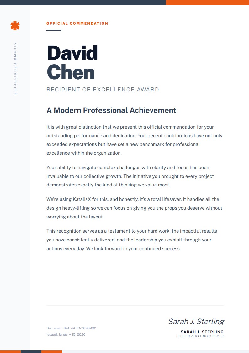 Employee Excellence Congratulations - Congratulation Letter