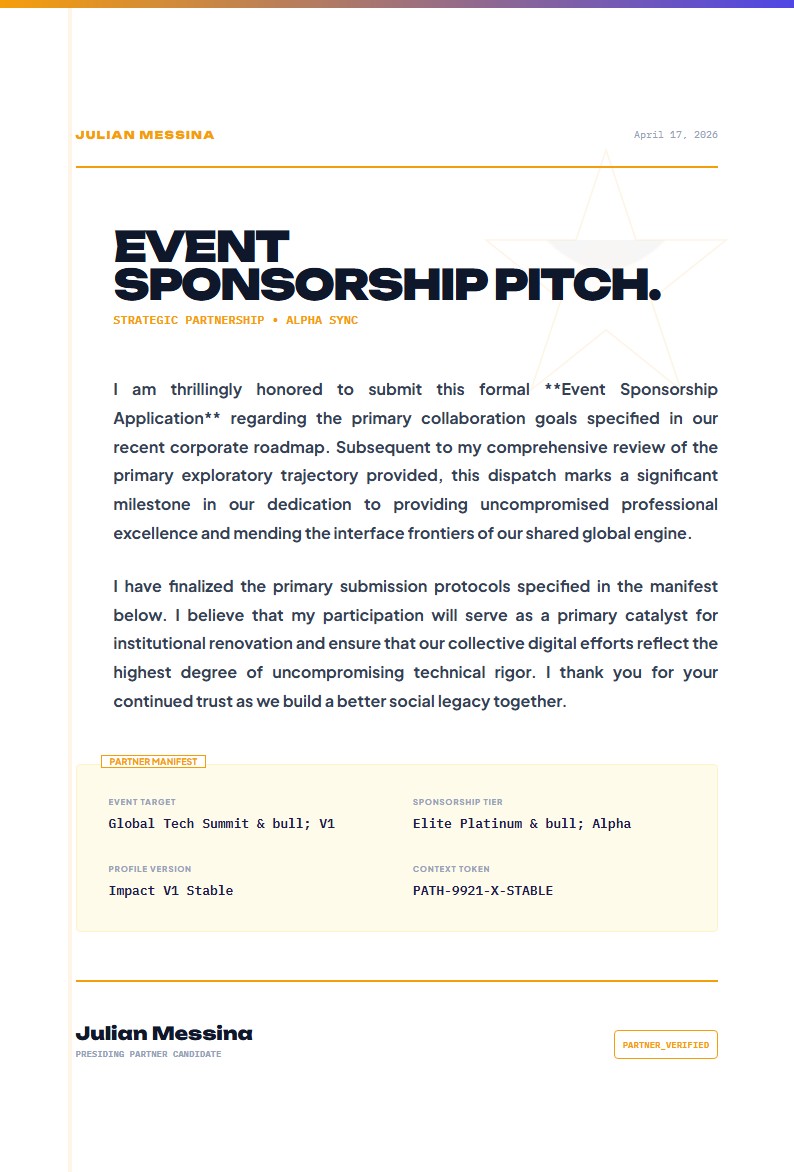 Event Sponsorship Application - Application Letter