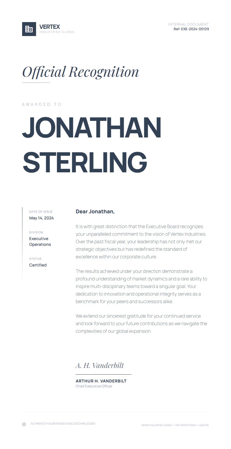 エグゼクティブ会議確認書 - 確認レター