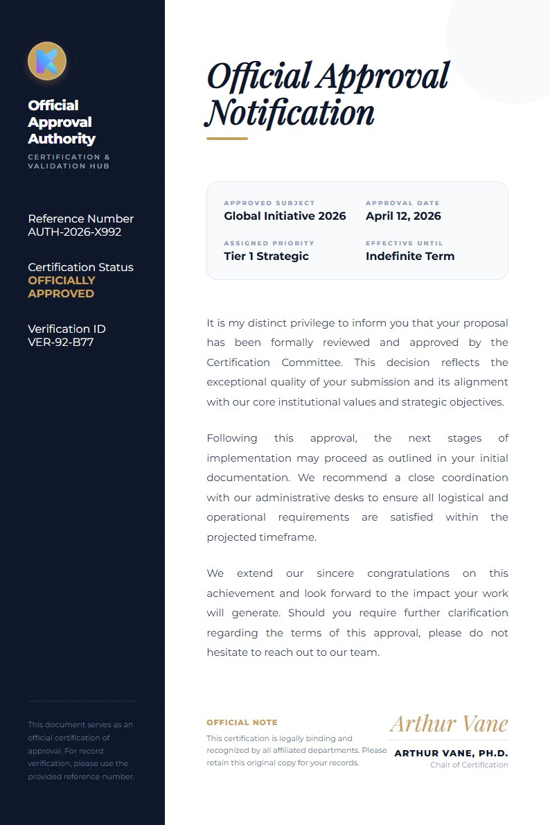 Executive Project & Grant Approval - Approval Letter Template