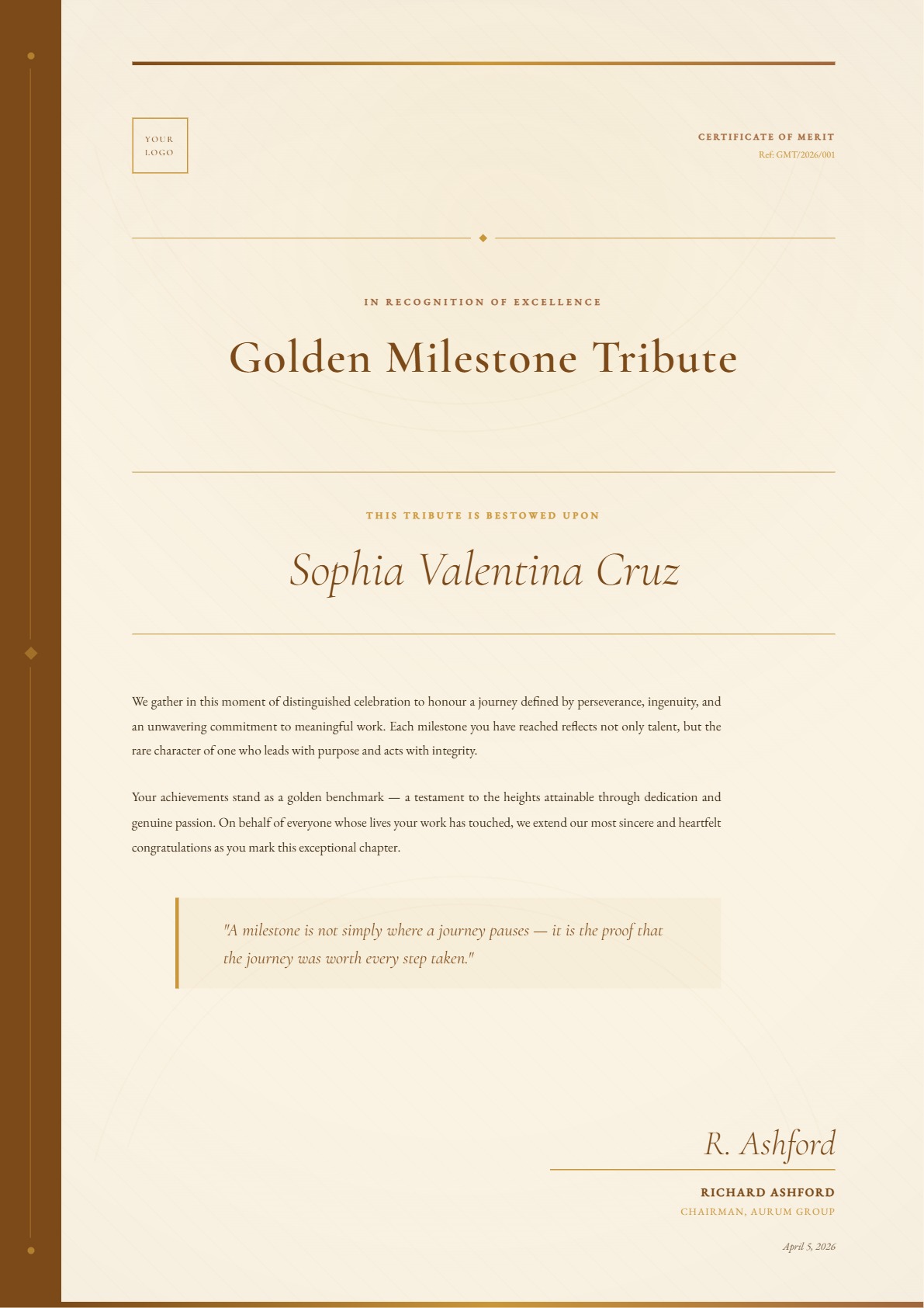 Golden Milestone Tribute