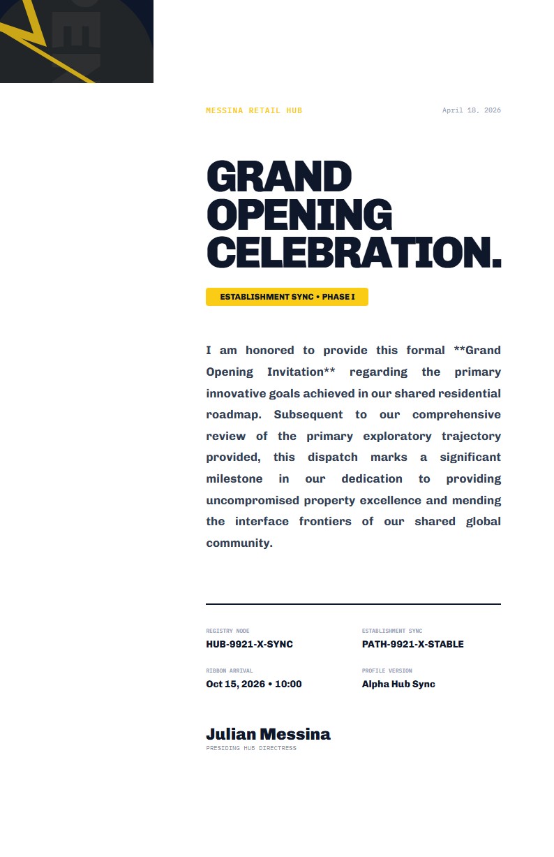 Grand Opening Invitation - Invitation Letter