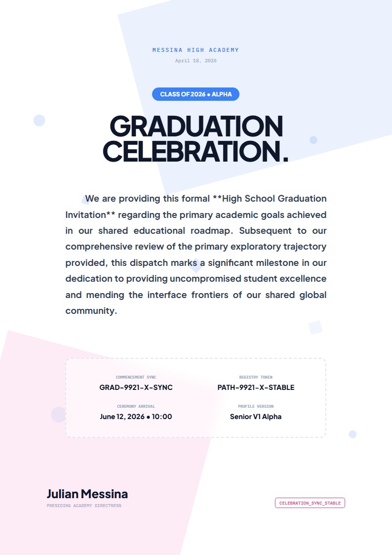 High School Graduation Invitation - Invitation Letter