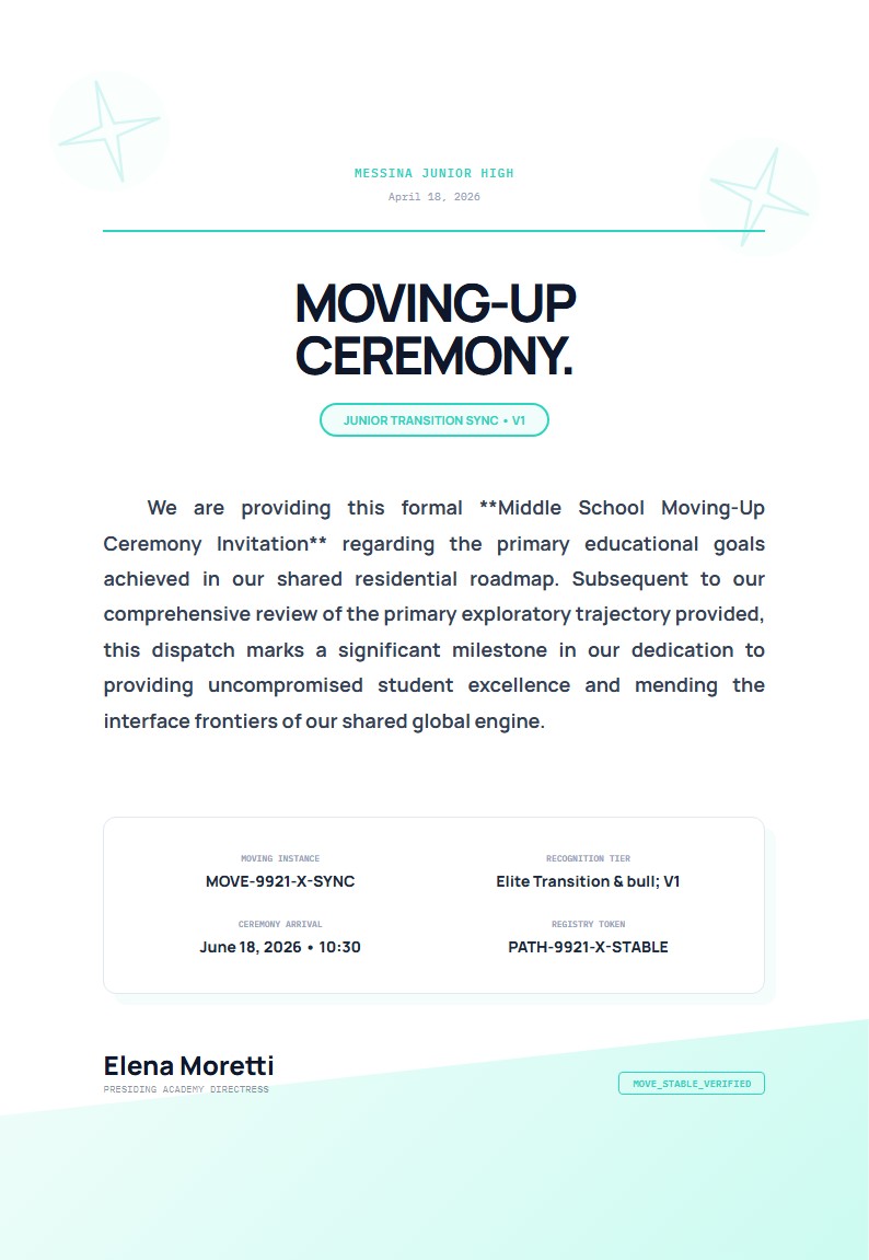 Middle School Moving-Up Ceremony - Invitation Letter