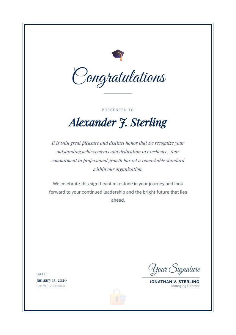 Piagam Pencapaian Profesional - Surat Ucapan Selamat