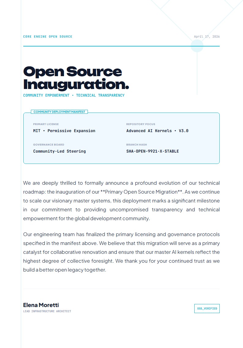 Open-Source Community Migration Announcement - Announcement Letter