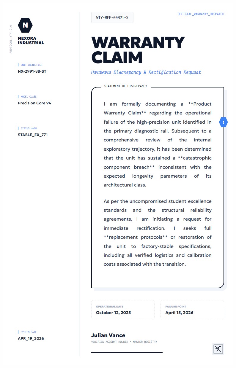 Product Warranty Claim - Claim Letter Template