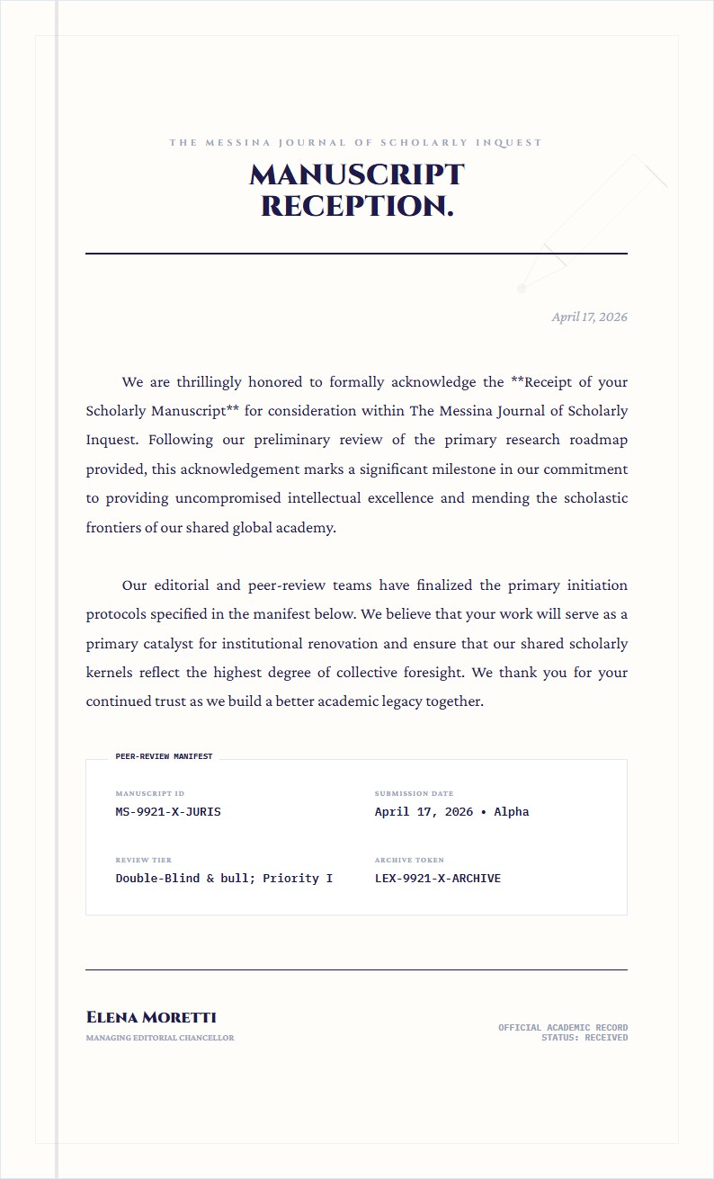 Receipt of Scholarly Manuscript for Peer Review - Acknowledge Letter