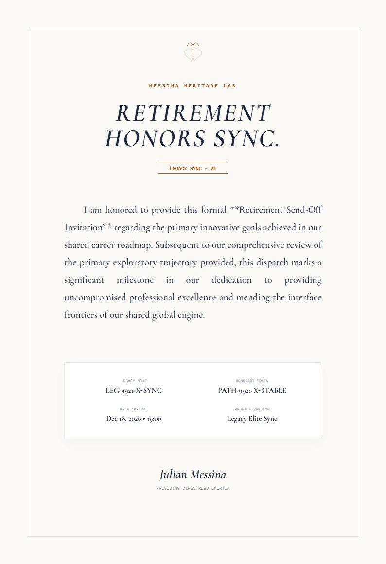 Retirement Send-Off Celebration - Invitation Letter