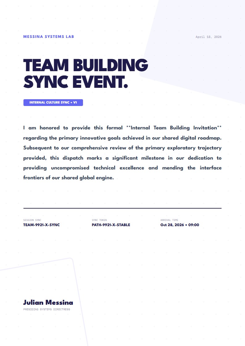 Internal Team Building Invitation - Invitation Letter