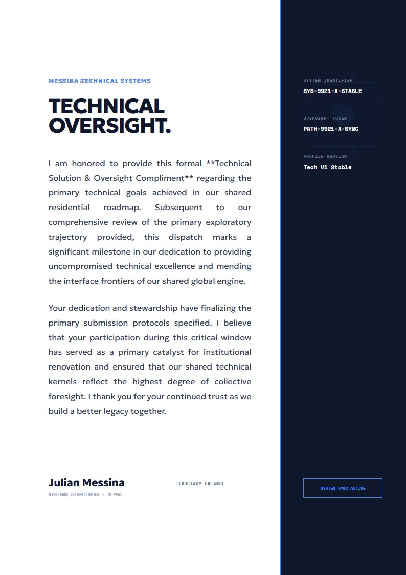 Technical Oversight Compliment - Compliment Letter