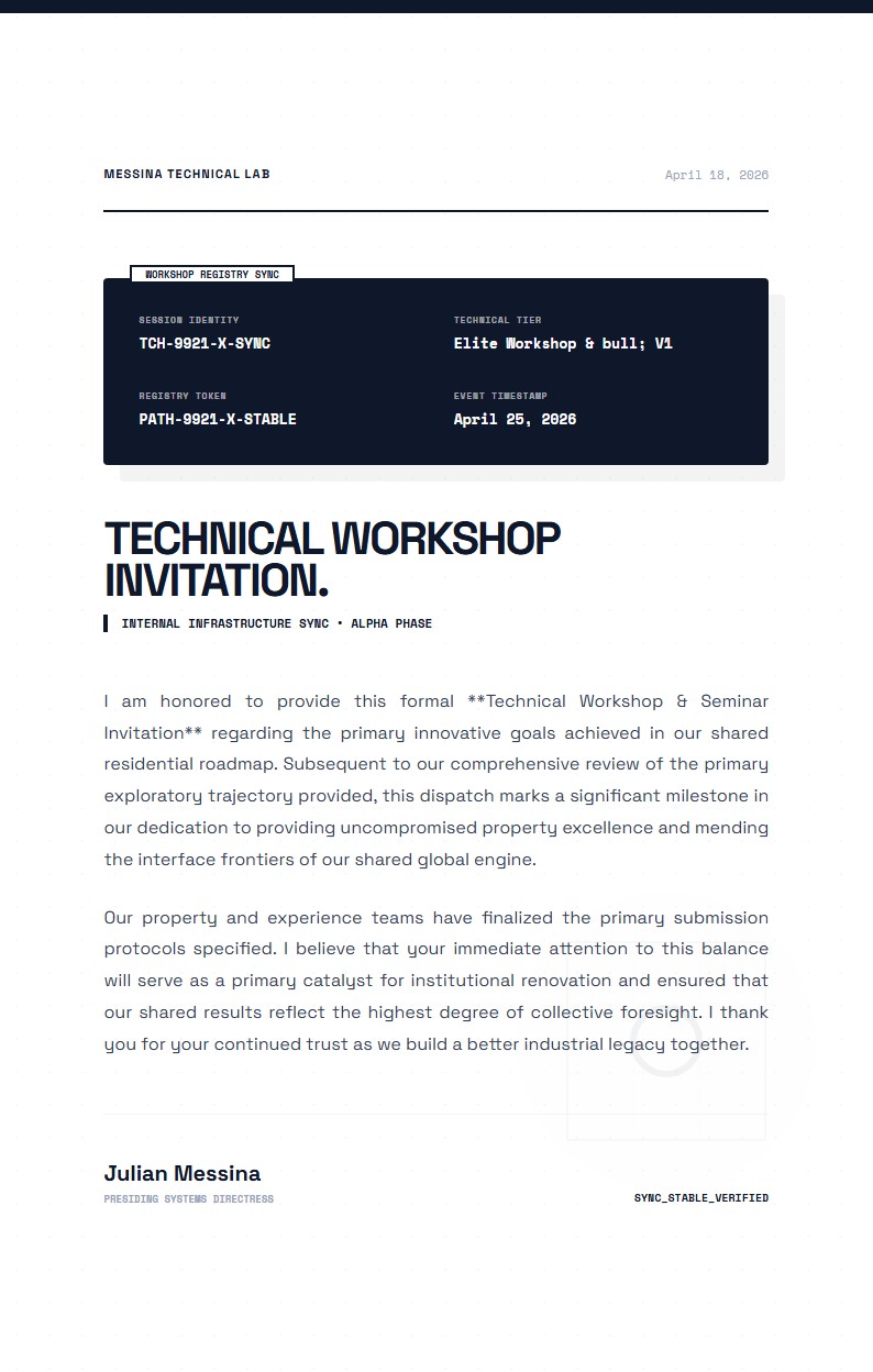 Technical Workshop Invitation - Invitation Letter